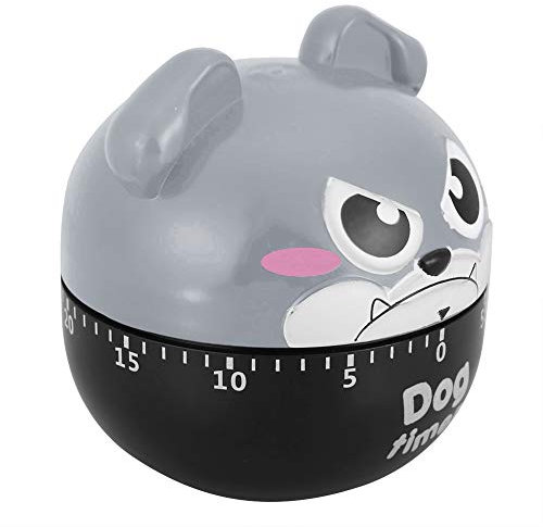 ZAICOLER Kitchen Timer, Egg Timer Kitchen Timer Manual Cute Dog Manual Mechanical 60 Minutes with Smooth for Kitchen Baking, Frying, Cooking Eggs, (Gray)
