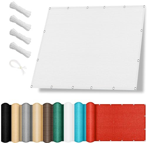 Sonnensegel, 30 x 800 cm, rechteckig, 98 % UV-Block, atmungsaktiv, Sonnenschutz, Schatten, Netz, Markise für Garten/Hof/Pool/Balkon, Weiß