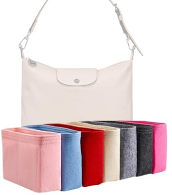 Xoppia Taschen-Organizer, kompatibel mit Longchamp Le Pliage Xtra M Hobo-Tasche, Filztascheneinsatz für Handtasche, Tascheneinsatz für Damen, Tragetaschen (Beige, Stil A: Belichtung)