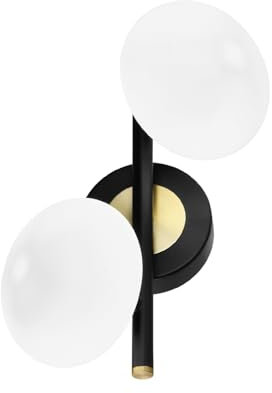 Wandleuchte ELIPSE ELEGANCE K Double Classic Wall Sconce Zwei Schirme Schwarz Gold Zubehör (Wandleuchte)