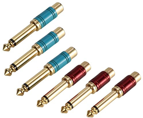 Hemobllo 6pièces Adaptateur Jack vers Connecteur Femelle Mono Mâle Adaptateur Audio Mono Interconnexion