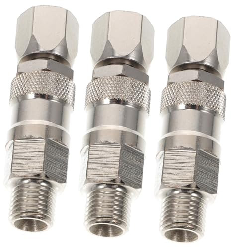 NUOBESTY 3 Piezas Articulación del aerógrafo rociador de pintura mancha pintar automotor manguera giratoria para pulverizadores de pintura articulación giratoria Acero inoxidable Plata