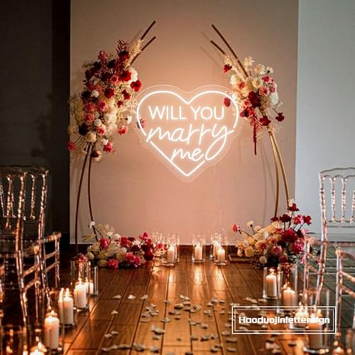 Willst du mich heiraten Hochzeit Liebe heiraten Jubel LED Neon Schild für Wanddekoration USB verstellbare Helligkeit Wohnzimmer Bars Pub Club Versammlungen Kunst Wanddekoration