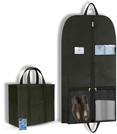 Heavy Duty Clothing Storage Garment Bags, Large Hanging Suit Bags for Travel, Zippered Breathable Garment Bags for Long Dresses and Suits, Travel Garment Bag for Hanging Clothes