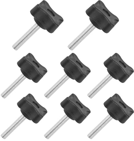JJWNMLL 8pcs Tornillos, M6*30mm tornillo de estrella, tamaño de cabeza 30mm, tornillos moleteados, recambio de rosca, tornillo de fijación, pomo de sujeción para máquina