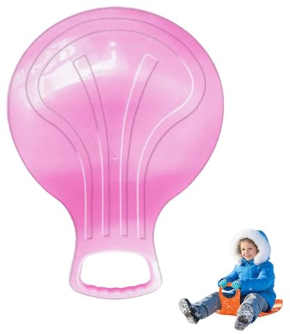 Schlitten Kinder, Poporutscher, Porutscher Kinder, Schneerutscher Erwachsene Und Kinder Mit Griff Winter Outdoor Sport (Rosa)