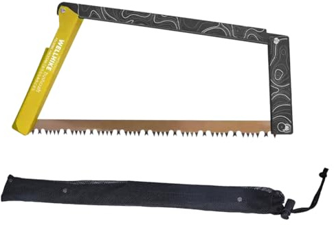 Folding Handsaw,Portable Multifunctional Rectangular Hand Saws with Storage Bag,Outdoor Hiking Camping Survival Tools (Yellow)