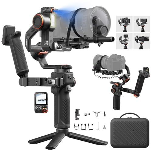 Hohem iSteady MT3 PRO Kit mit Spot-Mini-Motor & Drehgriff, Gimbal-Stabilisator für for Cameras Canon Sony Panasonic Nikon Fujifilm GoPro Smartphone, 5,51 lbs Traglast, KI-Tracking