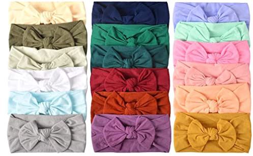 18 st baby nylon pannband rosett elastiska hårband för hem baby flickor nyfödda spädbarn småbarn barn