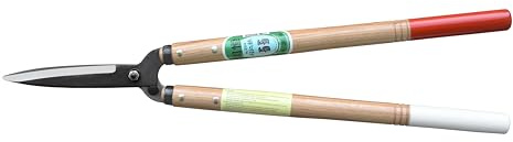 OKATSUNE 204 Karikomi-Heckenschere | Mittlere japanische Heckenschere mit 145 mm Klinge, 45 cm Holzgriffen, ultraleicht, extrem scharf für Formschnitt an Hecken & Sträuchern