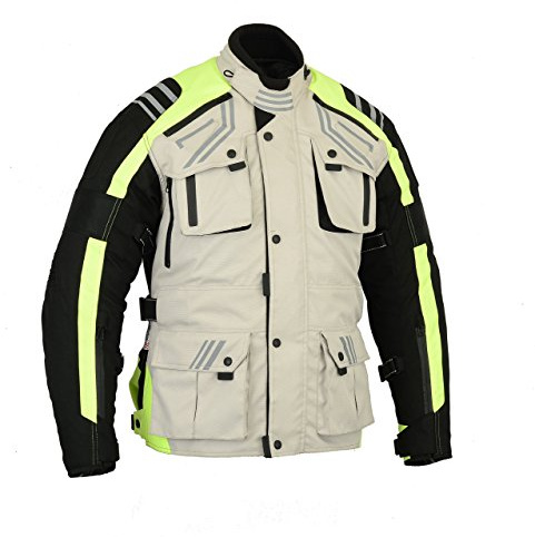Chaqueta de motorista, impermeable y resistente a tormentas, con protectores y ventilación, color negro