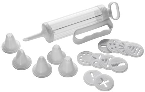 Premier Housewares - Juego de jeringa y boquillas para Decorar Tartas y Galletas (16 Piezas), Color Blanco