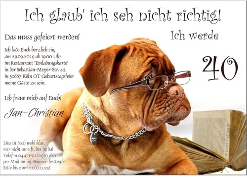 30 Geburtstagseinladungen runder Geburtstag lustig 50 60 70, für jedes | Jahr möglich - mit Spruch