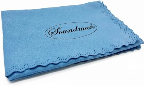 Soundman® Poliertuch für Blasinstrumente (Saxophon Trompete Flöte Klarinette Kornette Oboe Flügelhorn Bariton Tenorhorn Euphonium Tuba uzw.) Tuch Mikrofaser