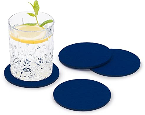 FILU Sottobicchiere in Feltro Rotondo, Poggiabicchieri, Sottotazza, Confezione da 8 (Colore e Dimensioni selezionabili)