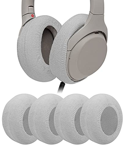 GEEKRIA - 2 Pares de Fundas de Punto para Auriculares, Protectores Sanitarios Lavables y elásticos para Auriculares supraurales, Fundas para el Sudor para Mayor Calidez y Comodidad (Talla M/Gris)
