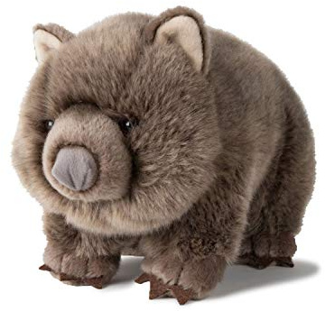 WWF Peluche Wombat (28 cm), en Peluche réaliste, Super Douce, conçue pour câliner et Aimer, Lavable à la Main, Gris