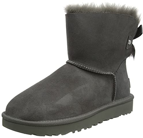 UGG Damen Mini Bailey Bow Evergreen CLASSIC BOOT, Grey, 37 EU