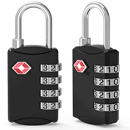 Diyife TSA Luggage Locks, [Nouvelle Version] [2 Packs] Cadenas de Sécurité à 4 Chiffres, Cadenas à Bagages Cadenas à Combinaison, Verrouillage du Code pour Les Valises de Voyage
