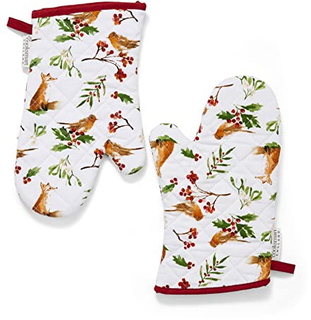 Cooksmart Ofenhandschuhe mit weihnachtlichem Design | Festliche Ofenhandschuhe für alle Arten von Küchen | Ofenhandschuhe für Männer und Frauen – A Winters Tale