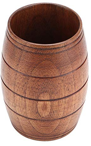 Solid Wood Retro Wooden Coffee Cup, Wooden Beer Mugs Tea Cup Barrel Mug Beer Steins Portable Camping Cup Novelty Drinking Mugs, Wooden Tankard for Milk Tea Juice Coffee Wine Beer Hot Drinks
