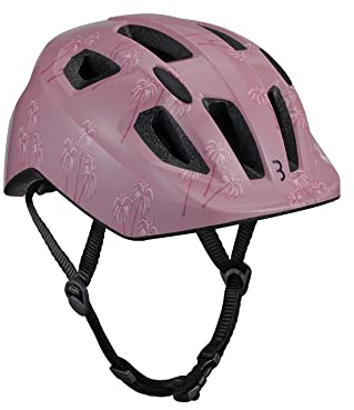 BBB Unisex Jugend Hero Kids Kinder Fahrradhelm Jungen Mädchen Fahrrad Sicherheitshelm Reflektierend Insektennetz Held BHE-172 Pink Palmtrees M (52-56cm), Rosa Palmen