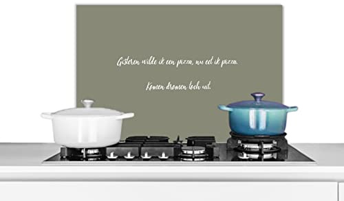 Credence Citation de Proverbes - Hier, je voulais une pizza - Citations - Pizza lover Fond de hotte 60x40 cm Credence aluminium Plaque inox de cuisine