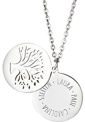 Gravado Mondgold Halskette mit Kreis-Anhängern & Layering Ketten, Standard & Personalisiert, Parent