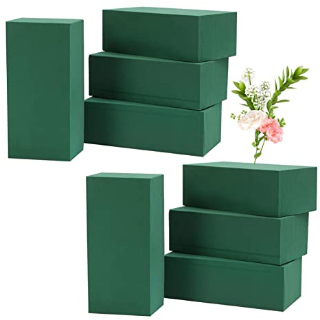 Supatmul 8er-Pack Steckschaum Blöcke, Trocken/Nasssteckschaum, Steckmos, Steckmasse, Steckziegel für Blumengestecke, Blumensteckschaum für Feiern, Hochzeit und Geburtst 23x11x7cm