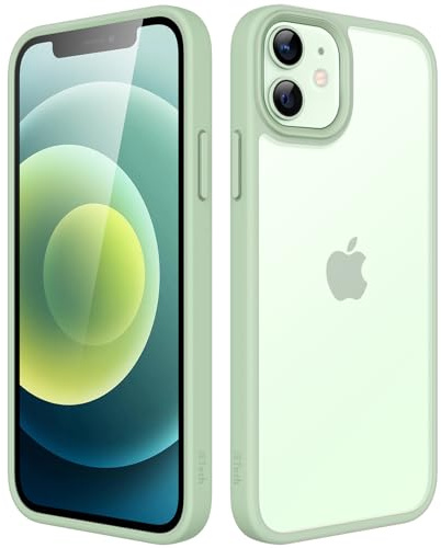 JETech Matte Hülle für iPhone 12 mini, Grün | Robuster Schutz, Matte Rückseite, Anti-Fingerabdruck, Stoßfestes Design