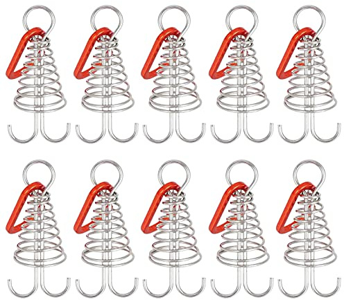 10 Stück Deckanker-Heringe, Aluminiumlegierung, Oktopus-Zeltheringe mit Federschnalle, tragbarer Windseil-Anker, Oktopus-Deck-Heringe, Campingzelt-Nagel