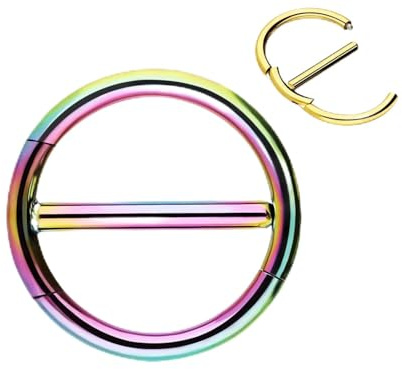 Treuheld® Nippelpiercing - Brustpiercing Ring - Segment Clicker - 5 Farben