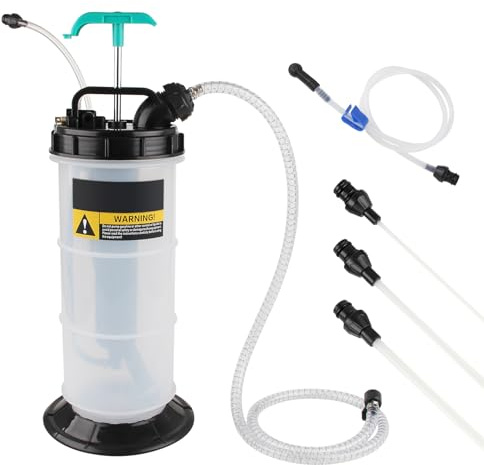 Godimg Pompe Manuelle d'aspiration d'huile de 5,3 litres Comprenant 4 tuyaux, jauge et Tuyau de décharge de Frein avec Valve unidirectionnelle, vidange d'huile sous Vide, vidange d'huile de Voiture