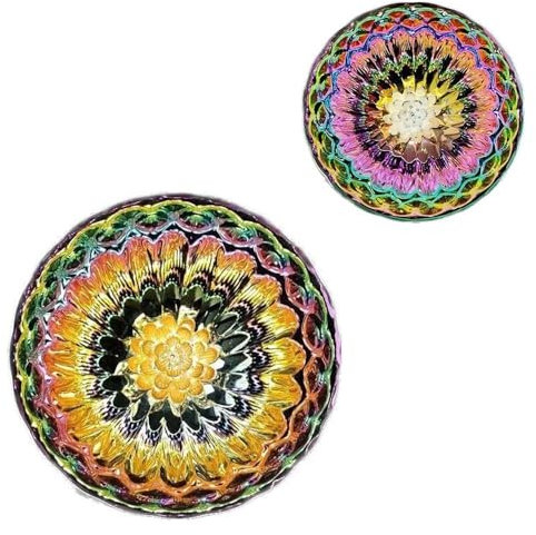 UUBLKH Juego de 2 tazas de té chino Tenmoku de 5.0 onzas, colorido Jianzhan Bowl Tenmoku Lotus Cups, juego de tazas de té de cerámica Kungfu chino, decoración de Navidad, regalo de Año Nuevo(E)