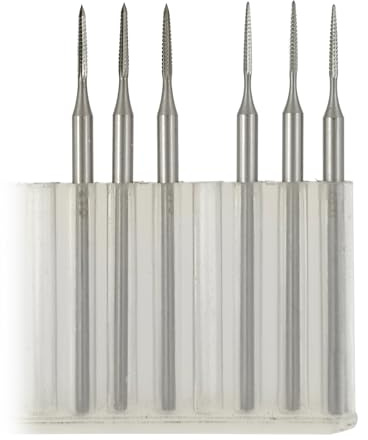 Luo ke 6 Pcs 3/32'' Shank Tip Cone Cross Cut Burr (010 & 012)