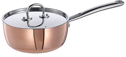 FINMAT Kochtopf mit Deckel, 1,5 l, Kupfer/Edelstahl