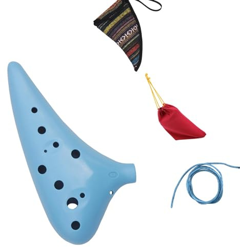 professionelle Leistung Okarina 12-Loch-Alt-C-Ton-Okarina Mit Ethnischem Dudelsack Professionelles Einsteigerinstrument (Color : Blue)