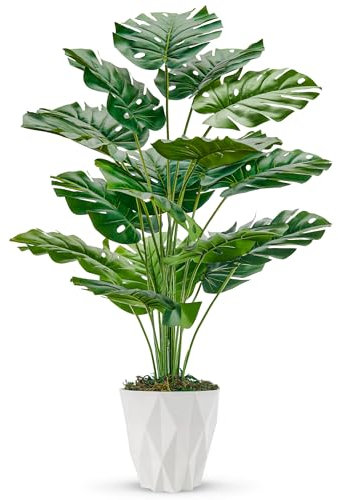 Der Rose Piante finte di Monstera, alte 71 cm, in vaso bianco, per interni, decorazione per casa, ufficio, soggiorno