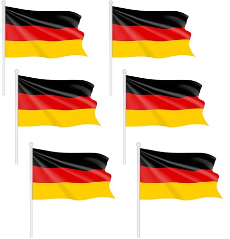 Piersando Länderflagge Handfahne Set mit Kunststoffstab Fanfahne Winkeflagge Fußball WM EM Public Viewing Fanartikel