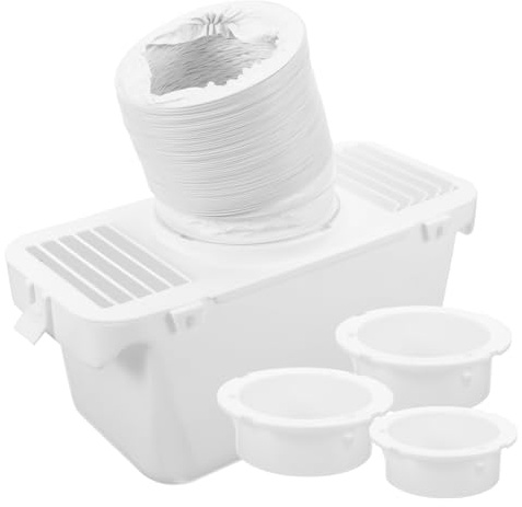 Dryer Part Replacement Connector Vent Plastic White Kit | Vent Hose Connection, Drum Dryer Compatible, Lint Collection and Water Collection Design