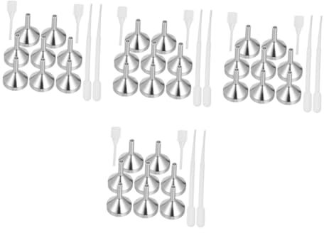 Amosfun 4 Juegos De Pequeños Embudos De Metal Para Mermelada Embudos Líquidos Dispensador De Bebidas De Golf Embudo Líquido Pequeño Mini Vial Con Cuchara Para Verter Agua Pequeños