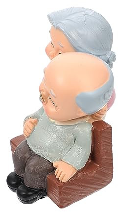 HAWILLOSCH ornamenti della nonna del vecchio statua dei nonni per le coppie mini figurine Regali romantici mini torte uffizi matrimonio statuina dei nonni statua di coppia di anziani resina