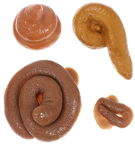 JOINPAYA 4 Stück Simulierter Hocker Knifflige Streichrequisiten Gefälschtes Kotspielzeug Kniffliges Prank-Poop- Kniffliges Streichspielzeug Kniffliges Plastik