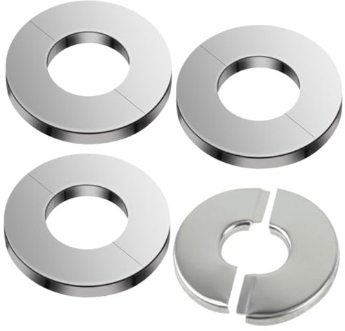 Flangia divisa da parete, in acciaio inox, 4 pezzi, piastra autoadesiva per tubi del bagno, per tubo di scarico del rubinetto del radiatore, 28 mm