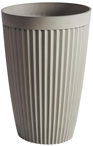 Beliani Maceta Alta Mezcla de Piedras poliresina ⌀ 39 cm Mate Uso Interior y Exterior Beige Kola