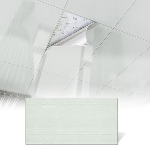 Panneaux de Dalles de Plafond Coving 5 10 20 30 40 50 Pack Panneaux de Remplacement pour Plafond Suspendu, Dalles de Plafond à Coller pour Chambre/Garage/Salon/Restaurant, Cuisine, revêtemen
