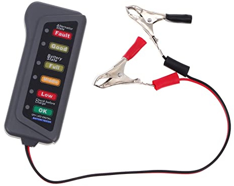 SOIMISS Digitaler Autobatterietester Mit Lichtmaschinenprüfer Mini Messgerät Mit Farbiger Anzeige Sicherer Anschluss Für Auto Und Motorrad Praktischer Batteriezustand-checker