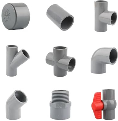 Adaptador de tubería de PVC gris de 20/25/32 mm, codo recto, conector en T cruzado, accesorios for tuberías de agua, 3, 4, 5 y 6 vías, piezas for estanterías de bricolaje(J,I.D 25mm)