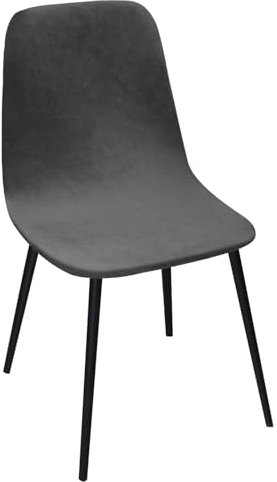 Samt-Stretchhussen für Esszimmerstühle, 6er-Set, Muschel-Design, für Esszimmer, Küche, waschbar und langlebig, universelle Passform, Esszimmerstühle, Schutzbezug, Grau