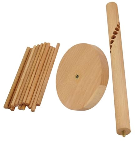OKUMEYR Wooden Noodle Drying Rack for Home Use Spaghetti Dryer Stand Multiple Hooks for Kitchens and